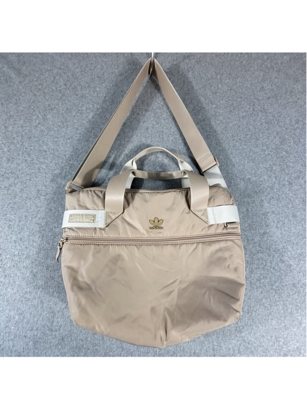 Adidas Originals Trefoil Puffer Tote Bag Beige Taupe Crossbody‎ Duffel Travel